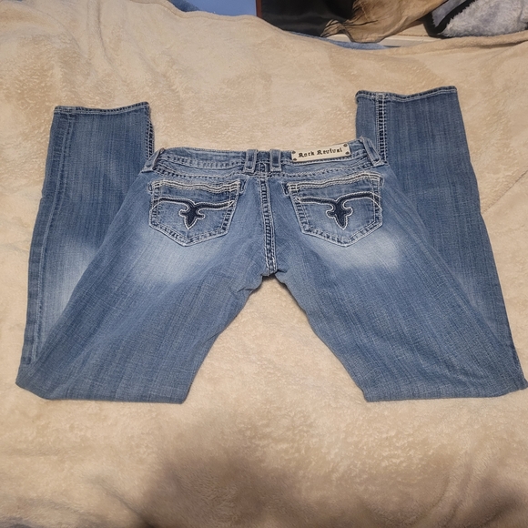 Rock Revival Women's Medium Blue Straight Leg Jeans - Picture 6 of 10